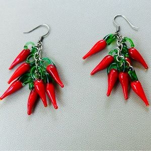 Glass Chili Pepper Earrings
